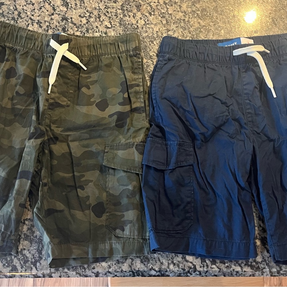 Old Navy Camouflage and Navy Cargo Shorts